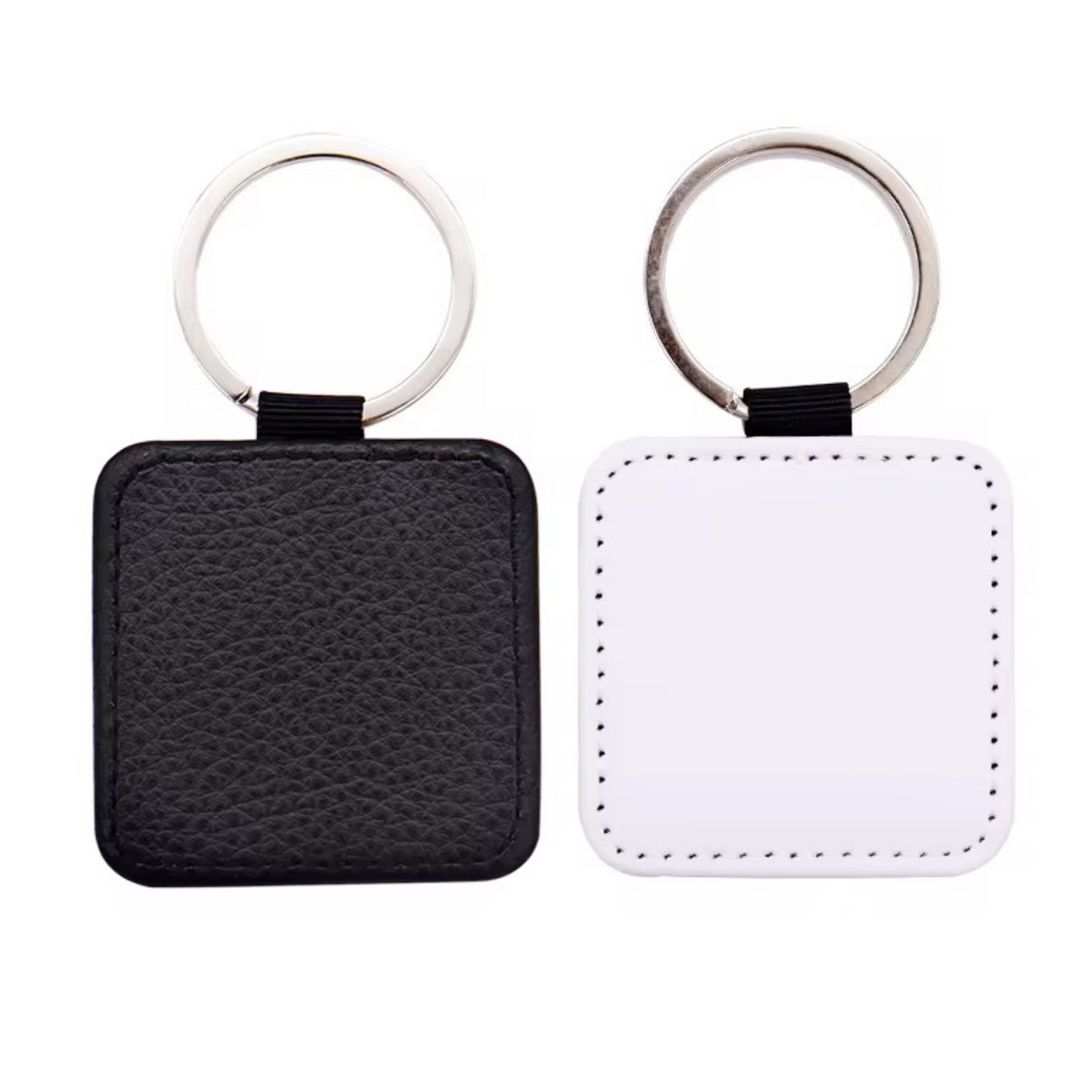 Square PU Leather Keychain