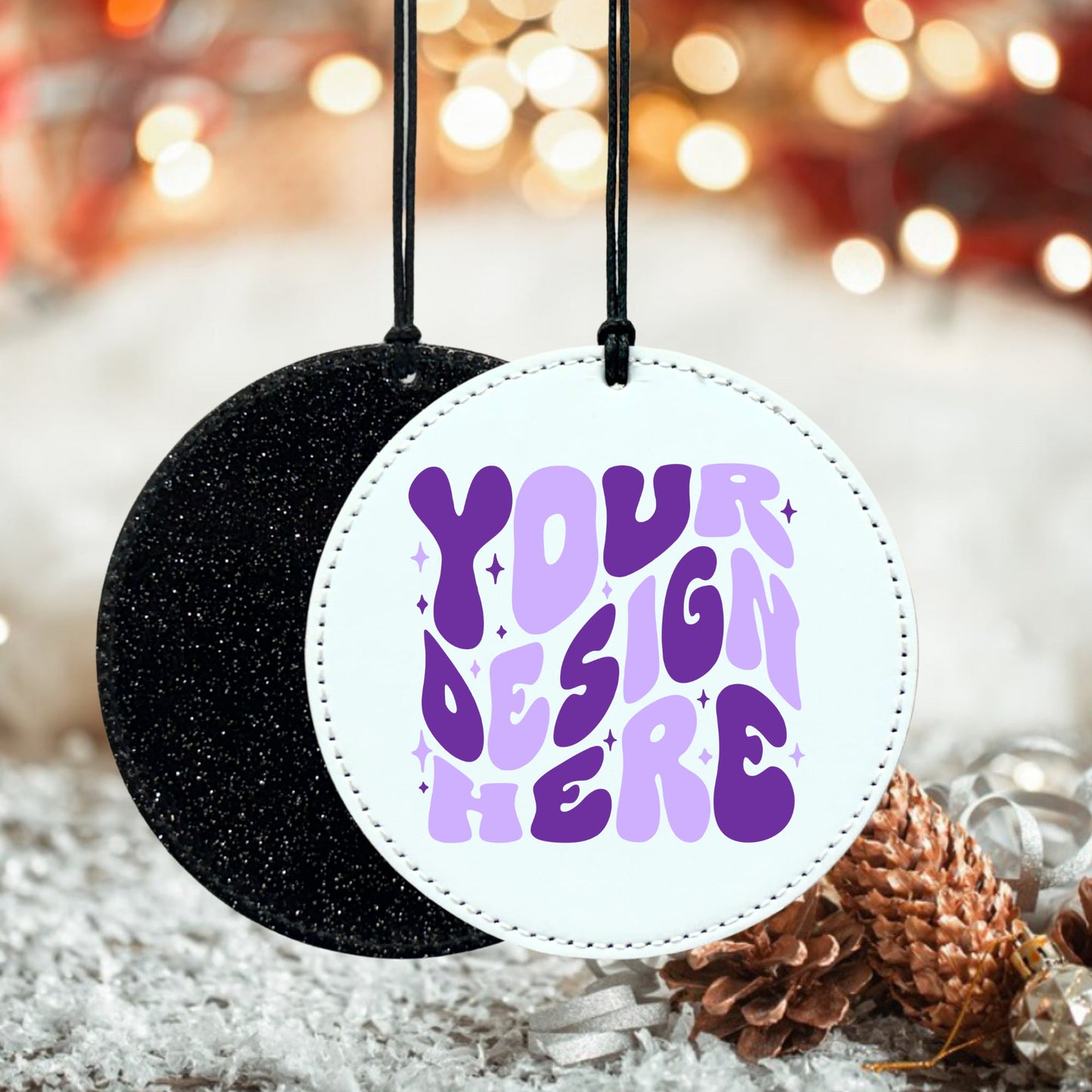 PU Leather Glitter Ornament