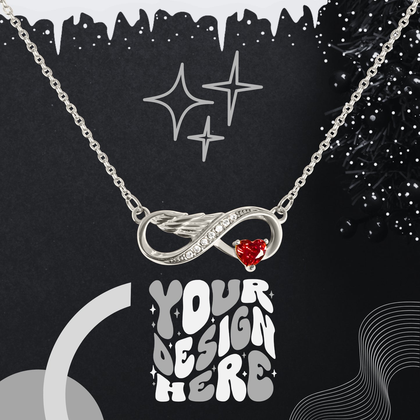 Infinity Wing Heart Necklace