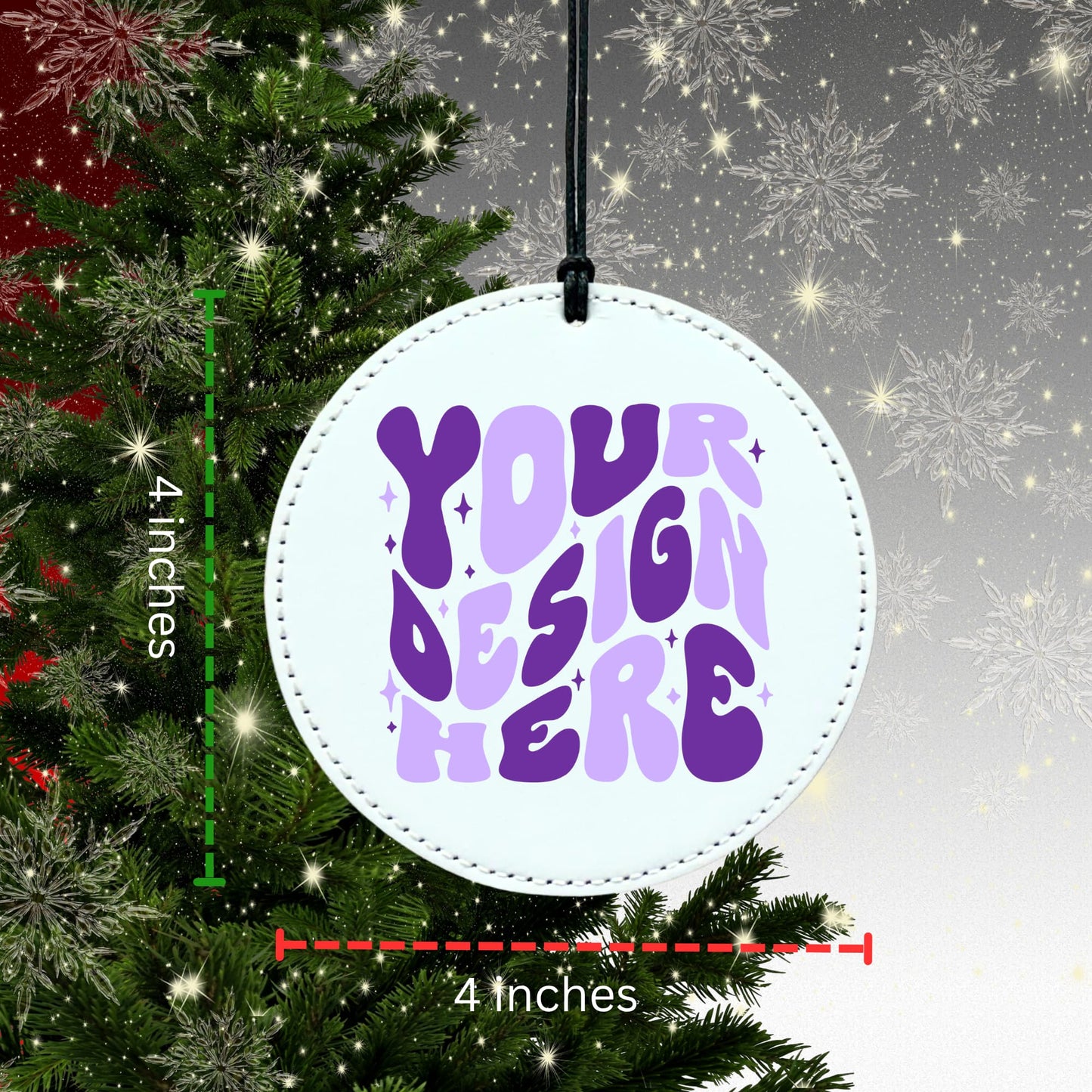 PU Leather Glitter Ornament