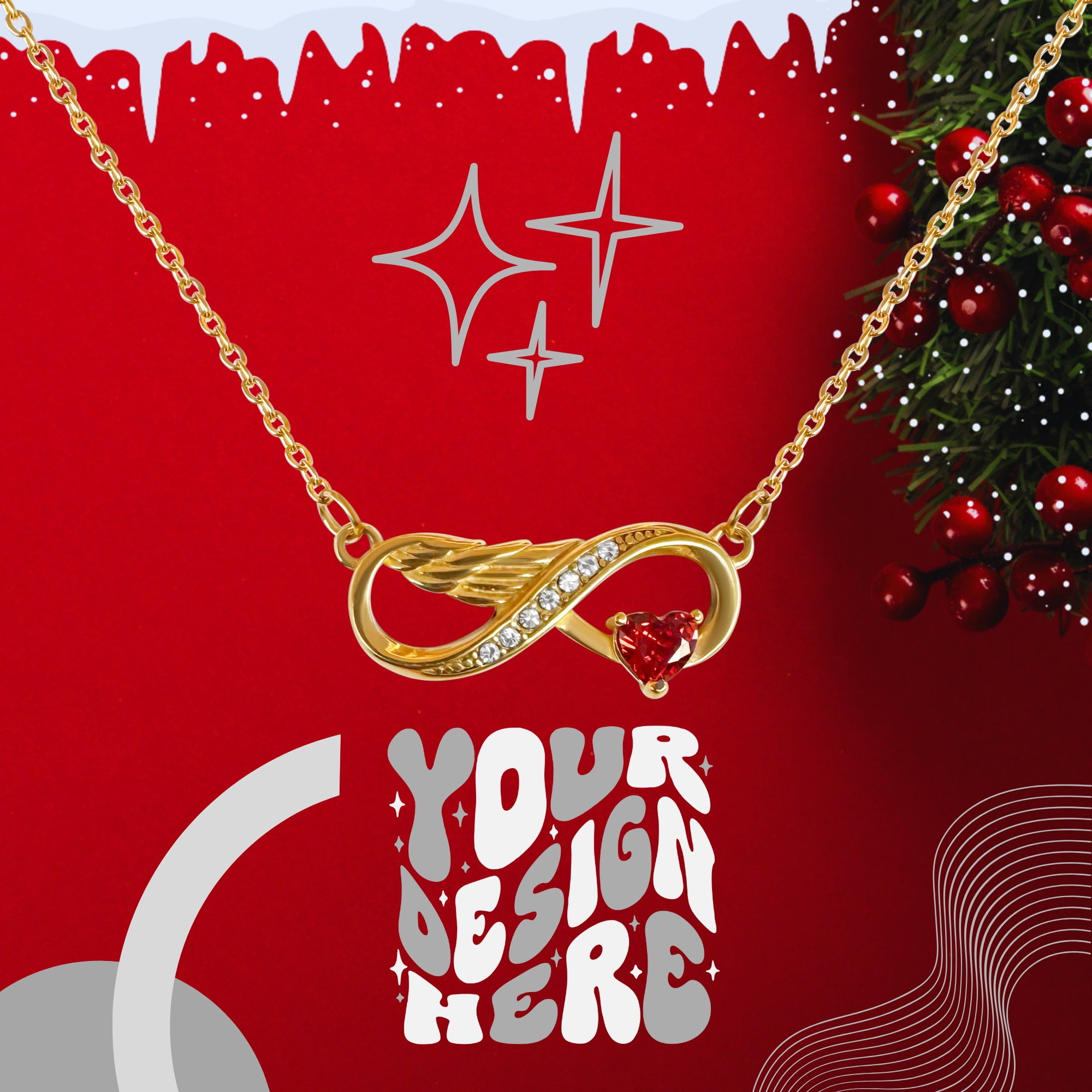 Infinity Wing Heart Necklace