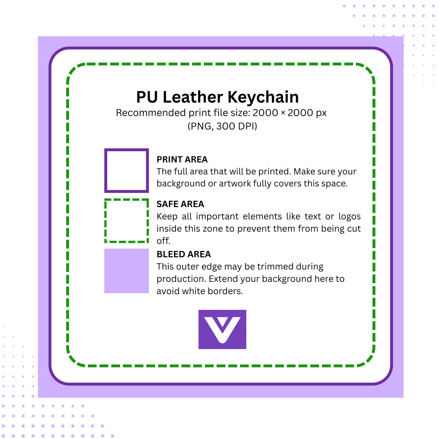 Square PU Leather Keychain