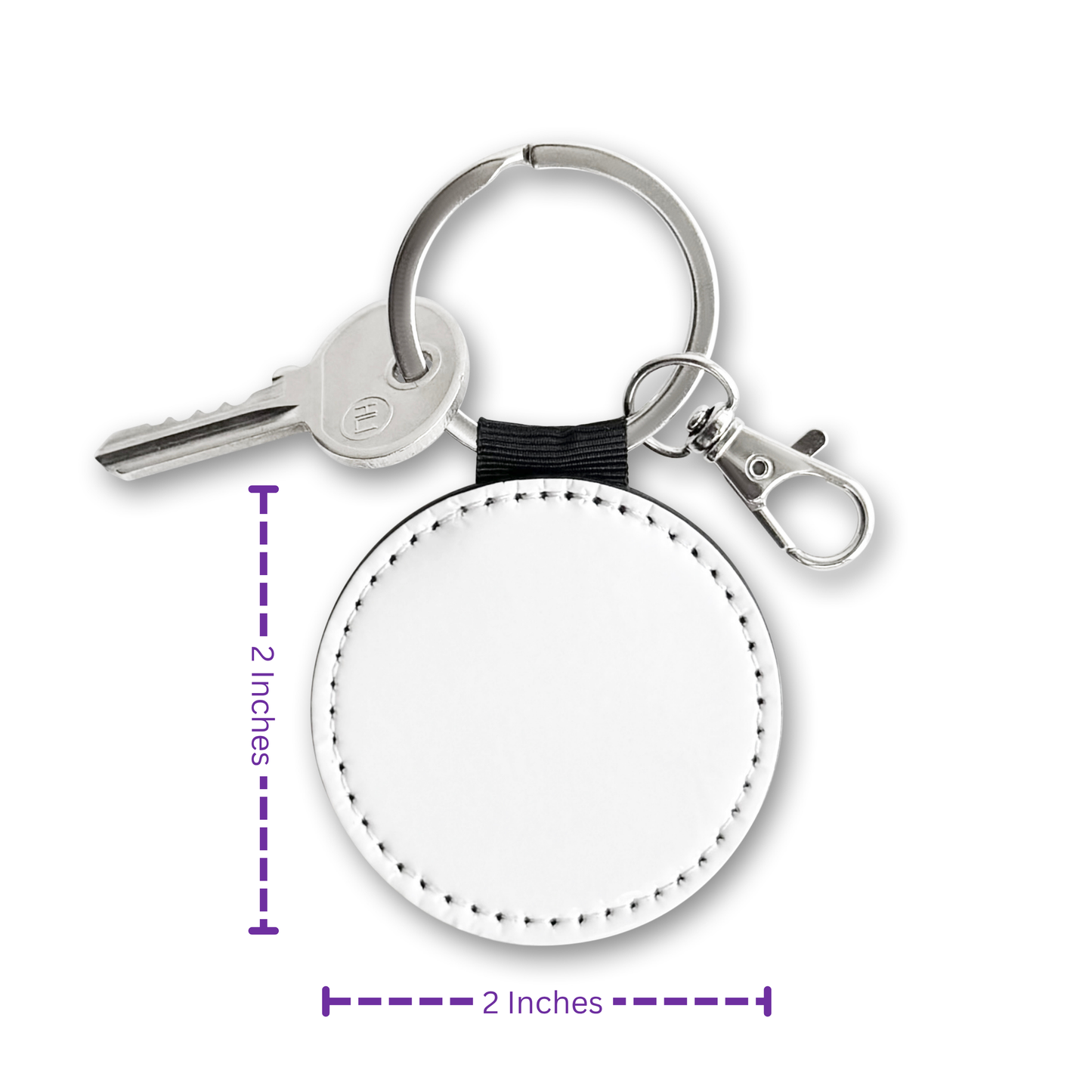 Round PU Leather Keychain