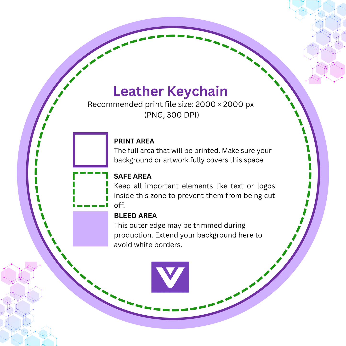 Round PU Leather Keychain