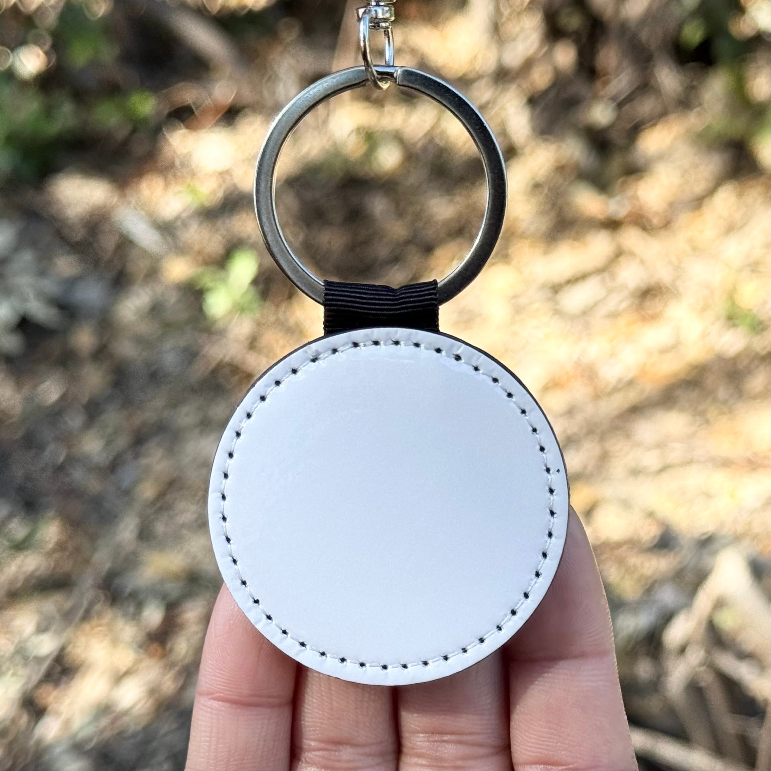Round PU Leather Keychain