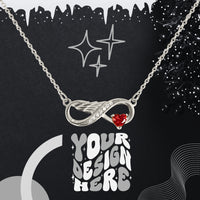 Infinity Wing Heart Necklace