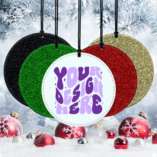 PU Leather Glitter Ornament