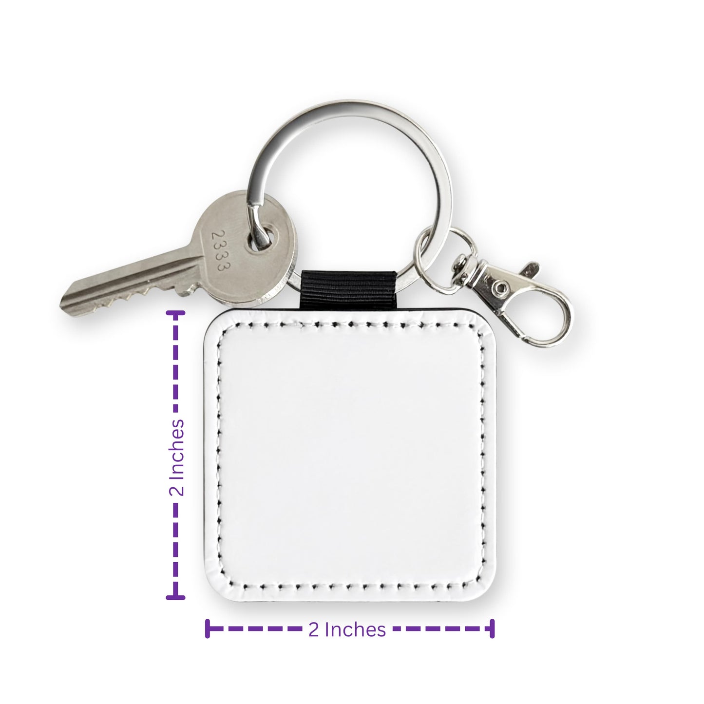 Square PU Leather Keychain